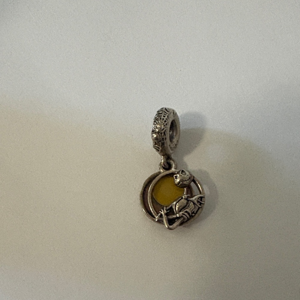 Pandora Nightmare Before Christmas Skeleton Charm with Yellow Detail charm